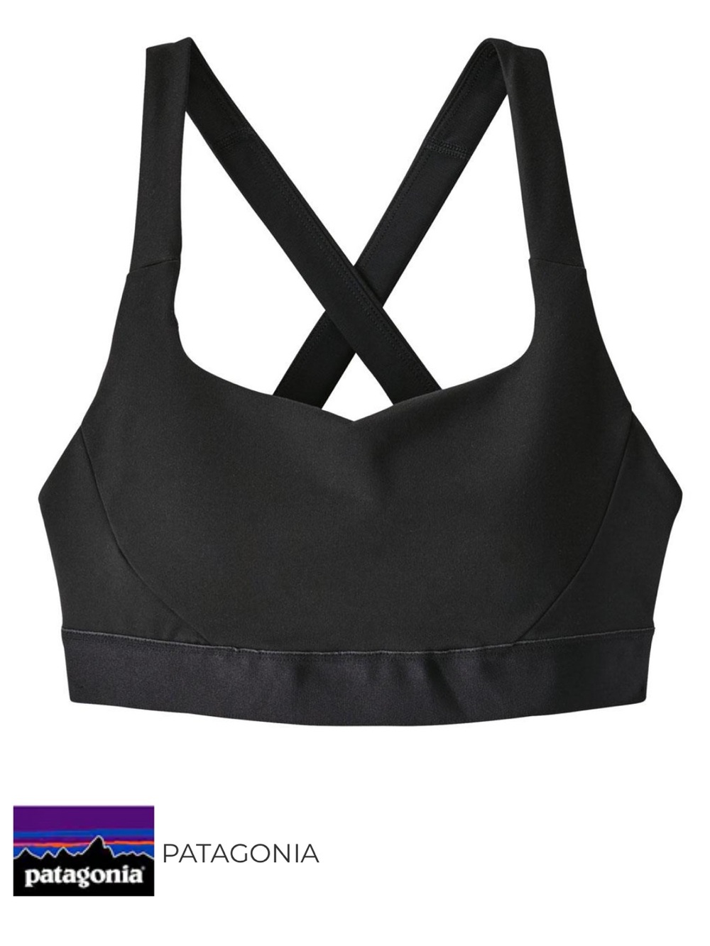 NWT Patagonia Black Switchback Cross-Back Sports Bra Size XS